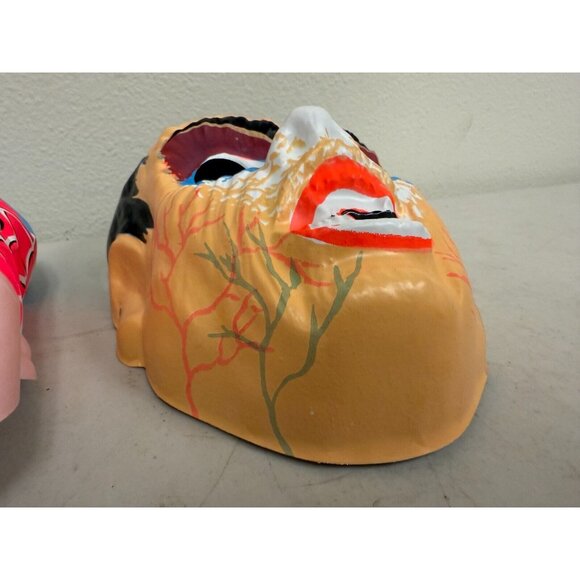 Lot of 2 Vintage Scary Halloween Dracula & Spiderman Mask Plastic elastic string - Picture 2 of 12